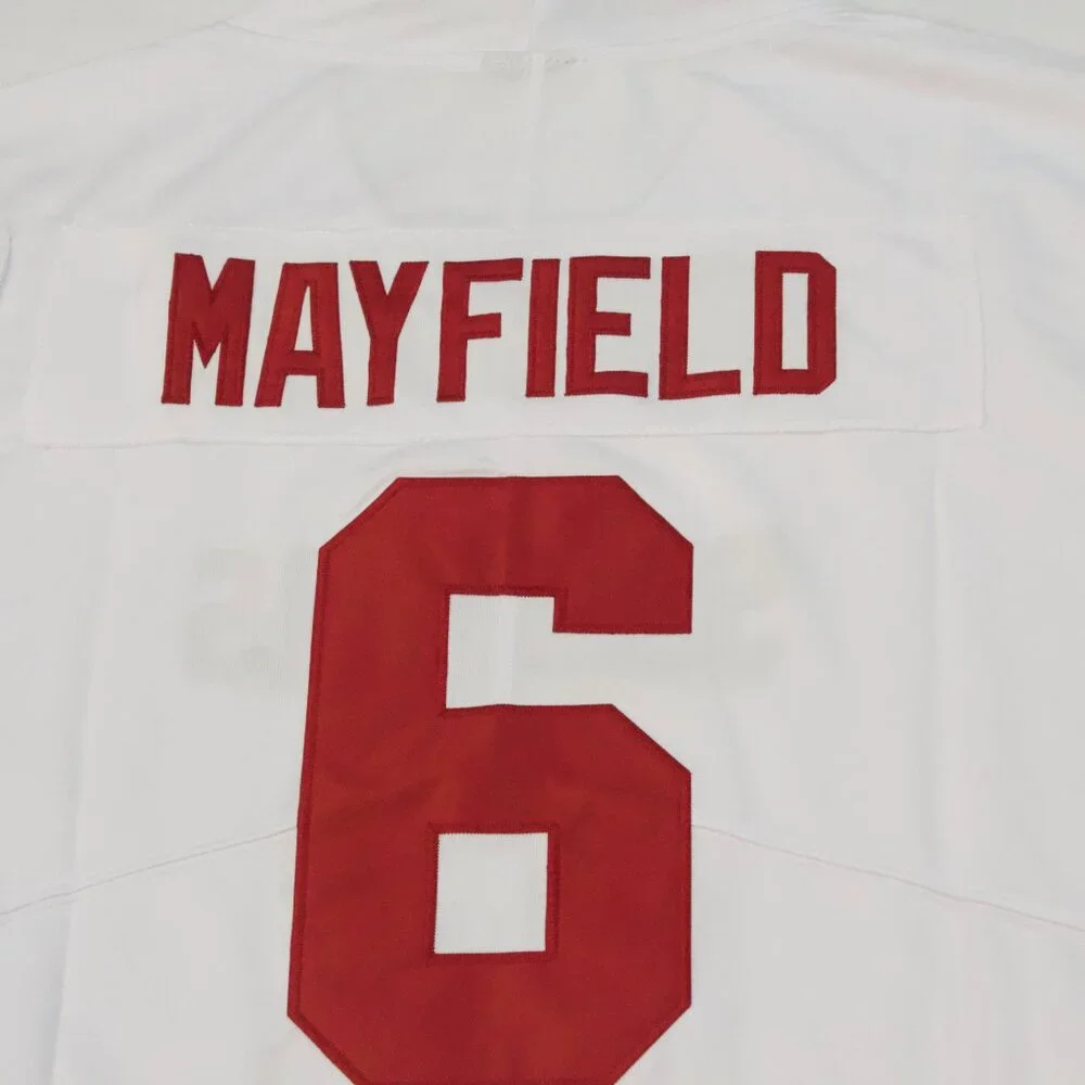 NEW Men's Baker Mayfield Oklahoma Sooners White Orange Bowl Jersey Sz Lg